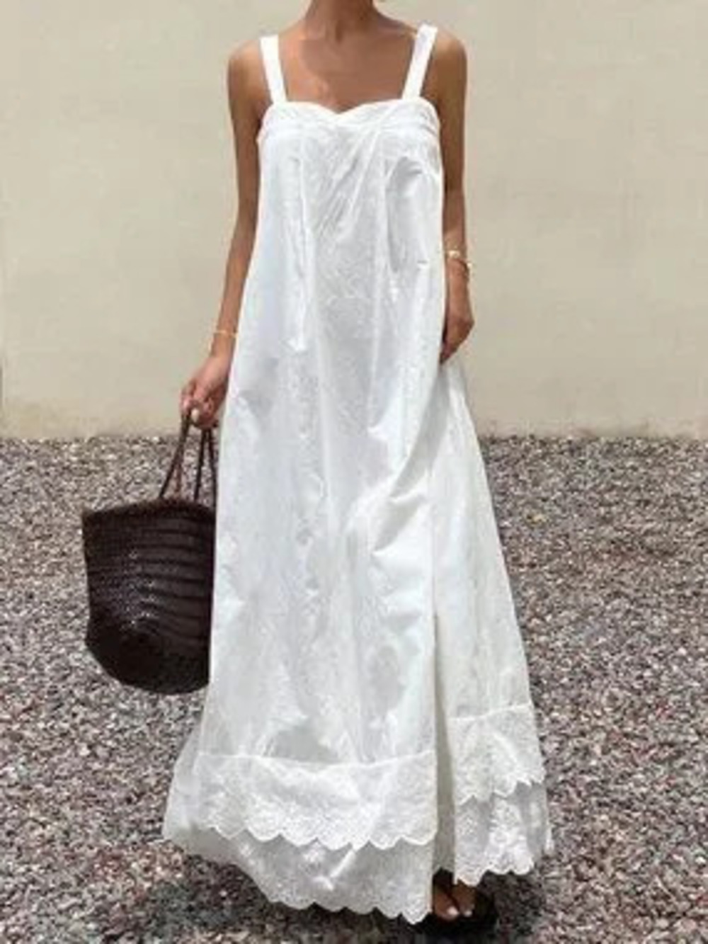 White Casual Women's Loose Dress